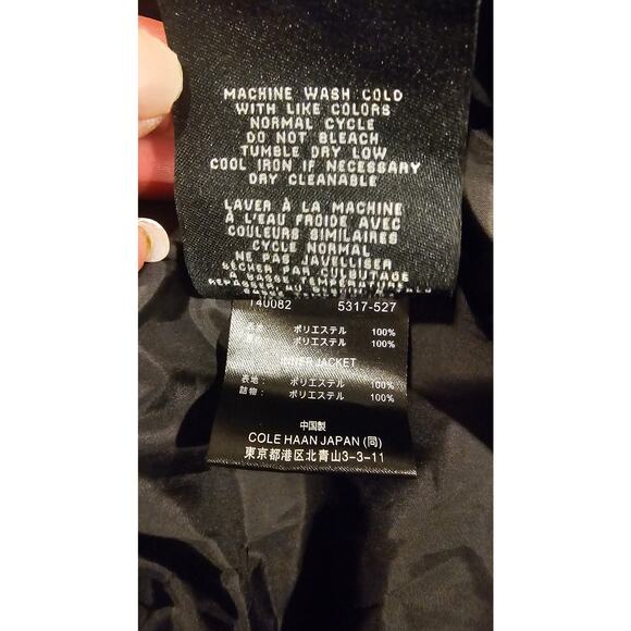 Cole Haan Windbreaker Jacket, Corduroy Neck, Lined, Black, Barn, Chore, Sz M - Picture 10 of 11